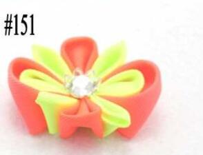 3\" layered kanzashi flower hair clips