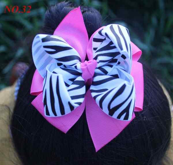 4.5\'\' big layered hair bows girl hair clips