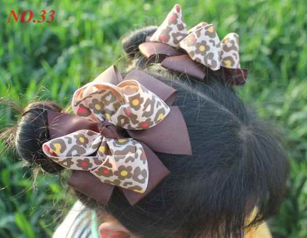 4.5\'\' big layered hair bows girl hair clips
