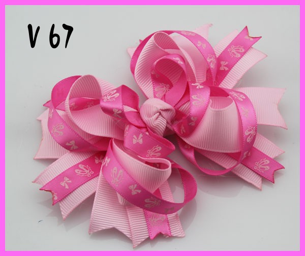 funky Valantine's Day hair bows-B girl baby boutique hair bows $