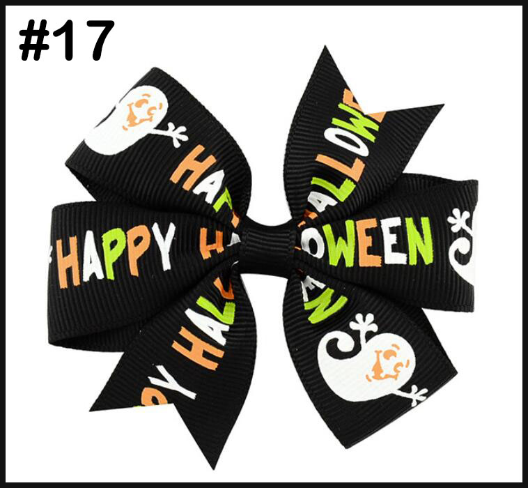 3\'\'halloween pinwheel hair bows small halloween hair clips