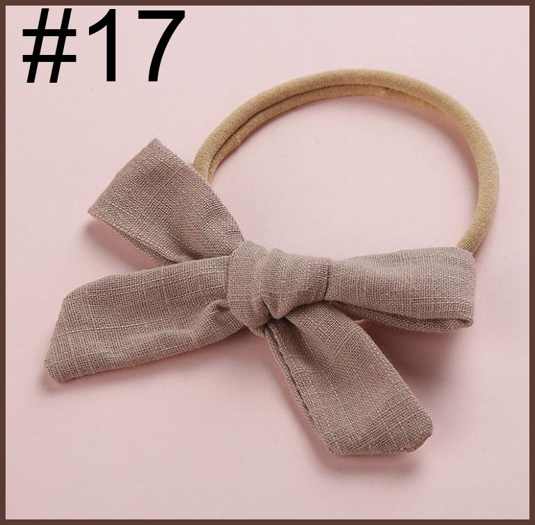 cotton Fabric Bow Nylon One Size Headband Newborn Hair Bow