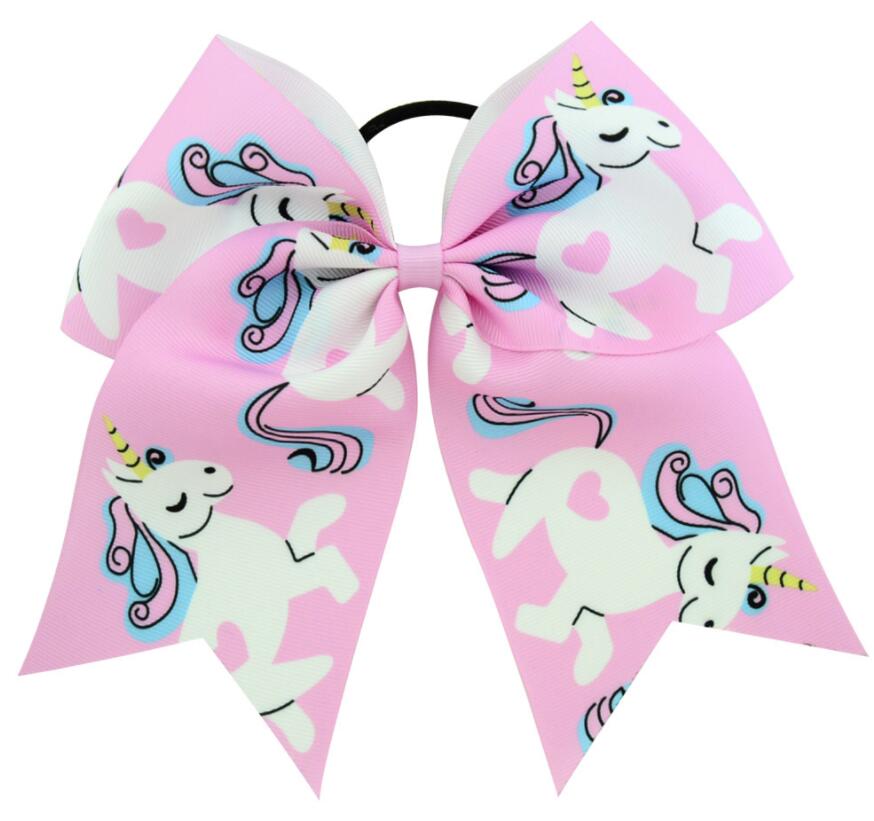 7-8"unicorn cheerleading Bow unicorn cheer hair bows Girls Kids