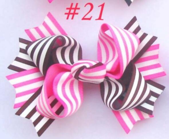 3.5'' two tone hair bows girl hair clips