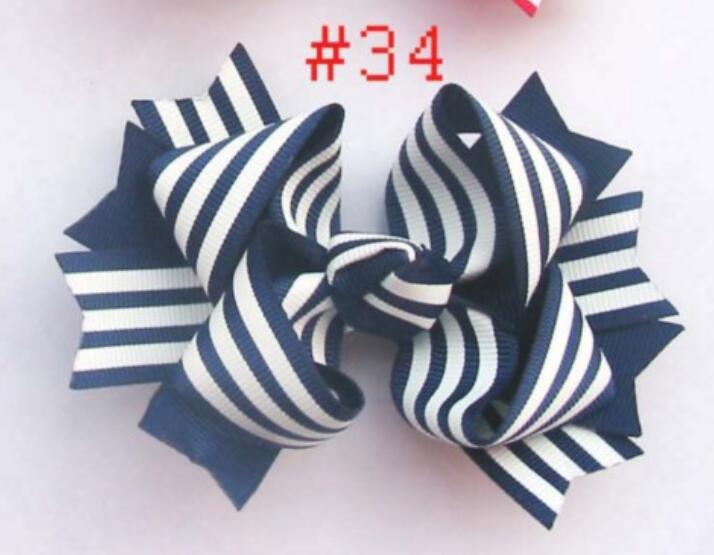 3.5'' two tone hair bows girl hair clips