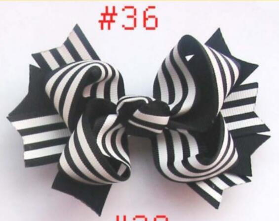 3.5\'\' two tone hair bows girl hair clips
