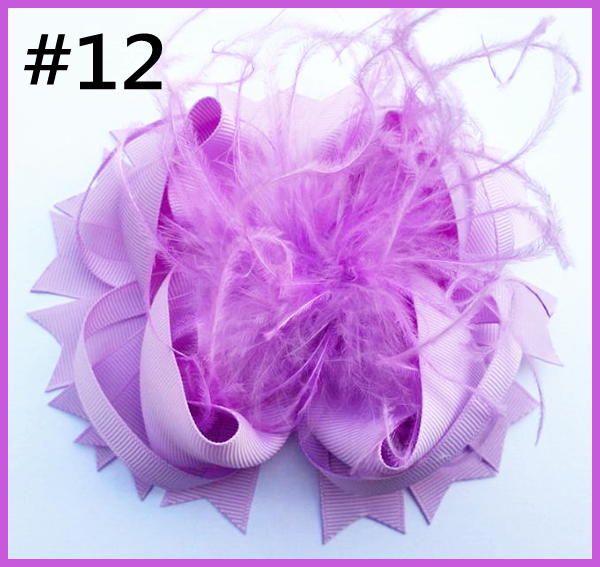6\'\' over the top bows for hair feather hair bows with great clip