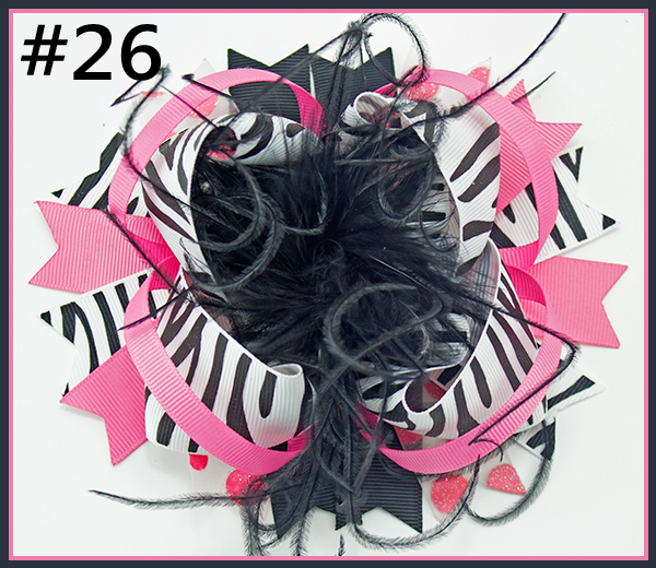 6'' over the top bows for hair feather hair bows with great clip