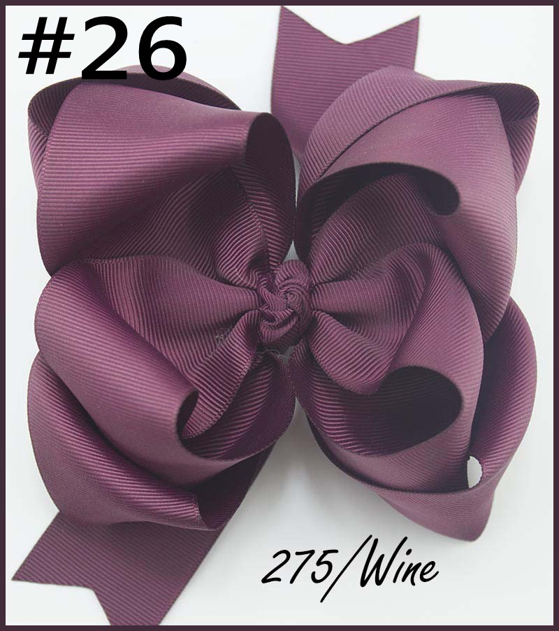 6'' double layered solid loopy hair bows