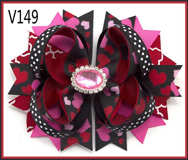 Valantine\'s Day hair bows-B girl baby boutique hair bows