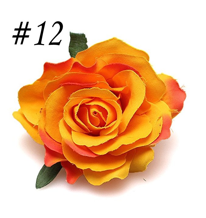 4.5\'\'Fabric Blooming Rose Flower woman Hair clips & Brooch weddi