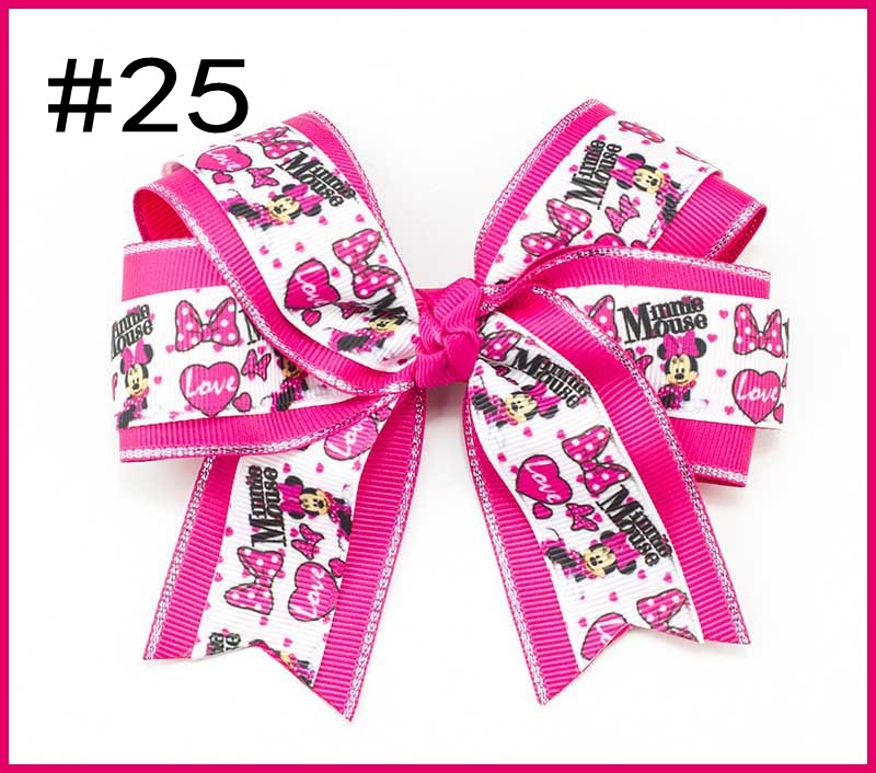 4.5'' character Cheer Hair Accessories Bow Clip