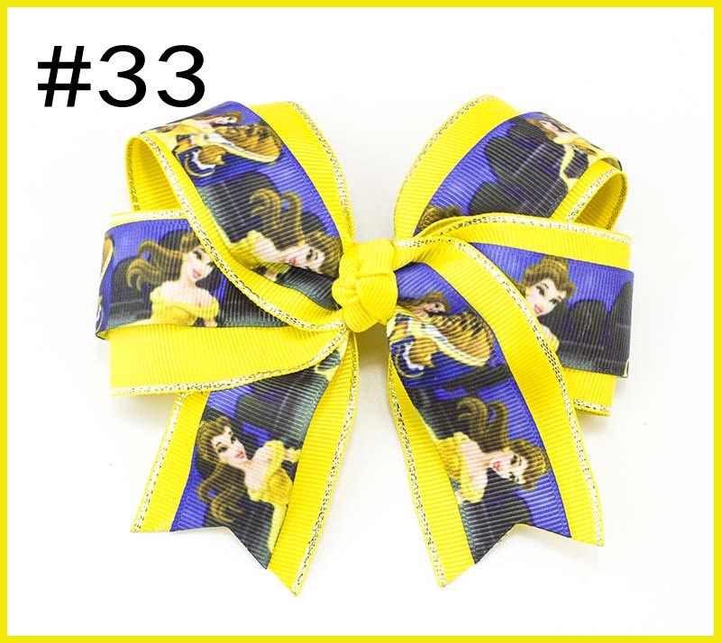 4.5'' character Cheer Hair Accessories Bow Clip