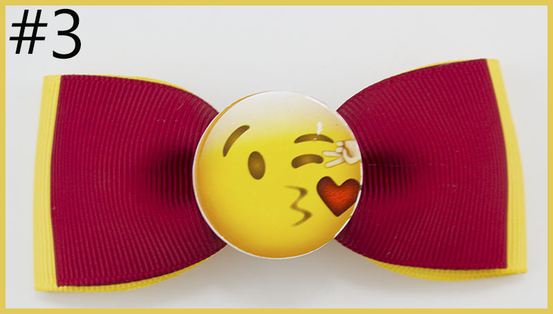 4.5" Emoji Hair Bow, Girl Hair Bows, Handmade Boutique Bow, Emoj