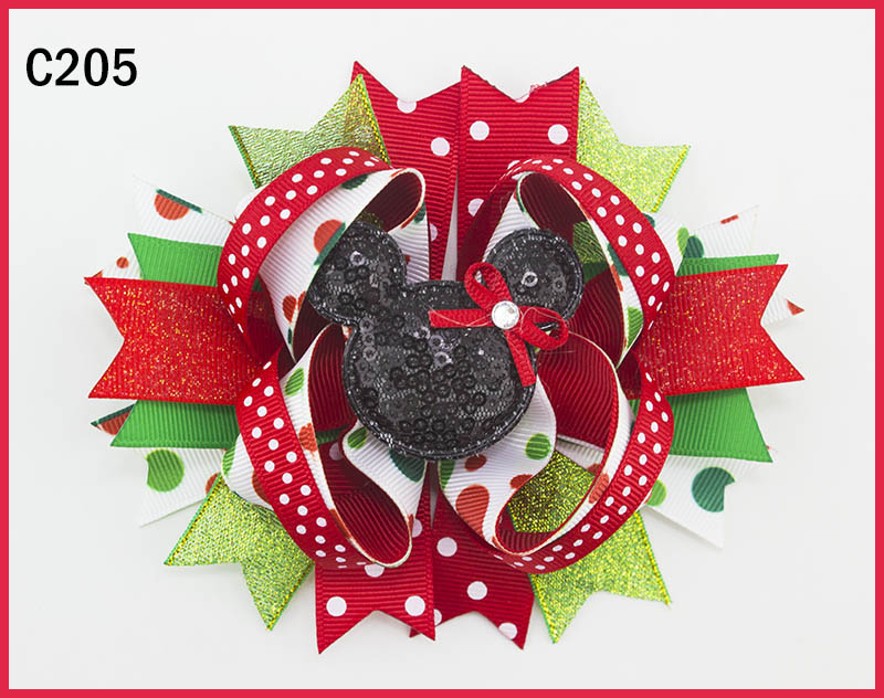 Christmas Minnie Mouse Inspired Hair Bow Mickey's Very Merry Chr