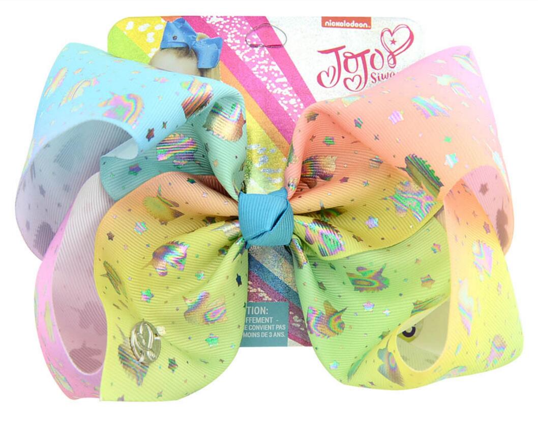 8\" Large ombre JoJo Bow With Hair Clip unicorn big hair bows