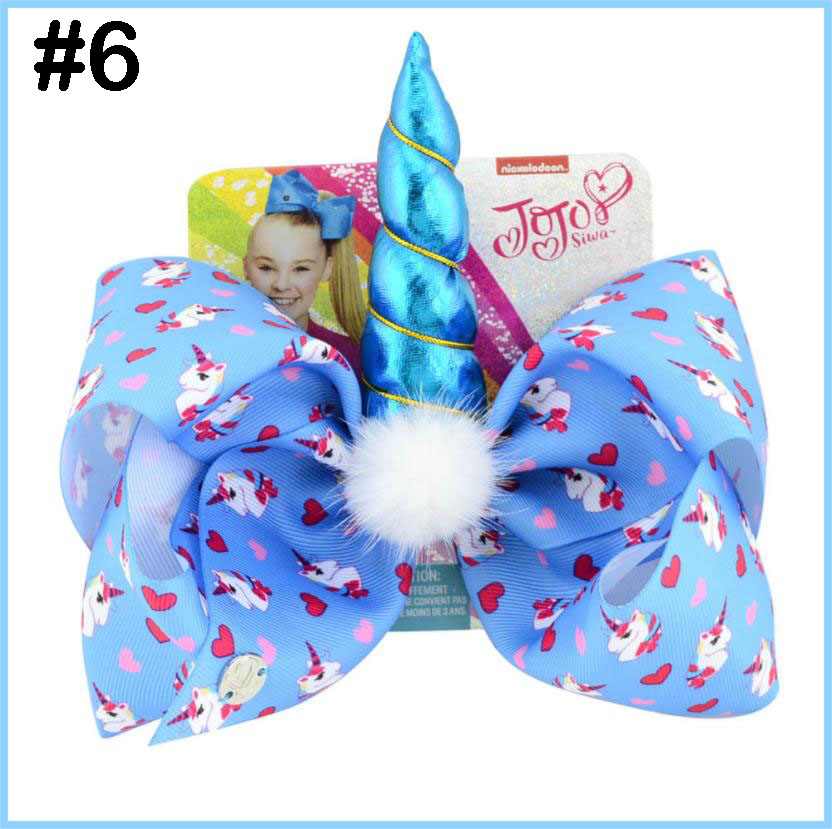 8\" Large ombre Bow With Hair Clip unicorn big hair bows