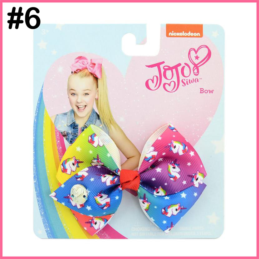 3.5\" Clip Cute Solid Print Unicorn Christmas Bows With Clips