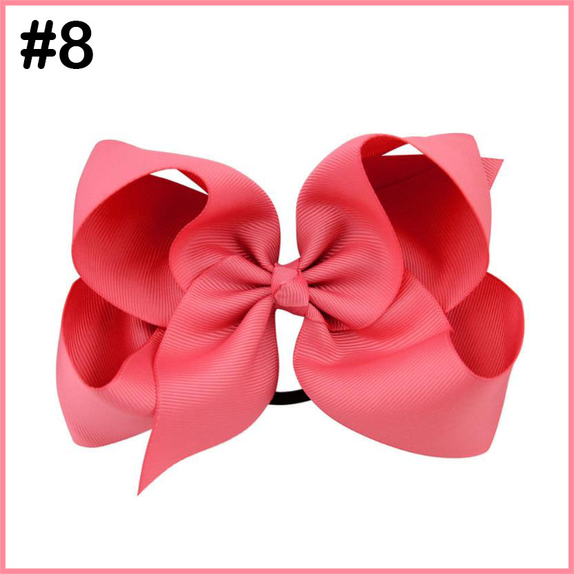 6'' boutique hair bows with pony fashion girl abc hair elastic