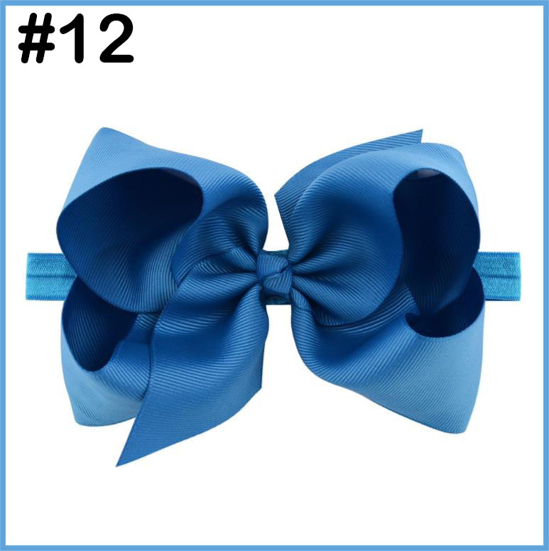 6\'\' boutique hair bows with elastic headbands ABC hair bows