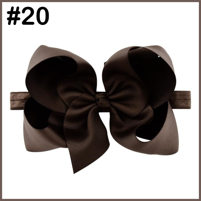 6'' boutique hair bows with elastic headbands ABC hair bows