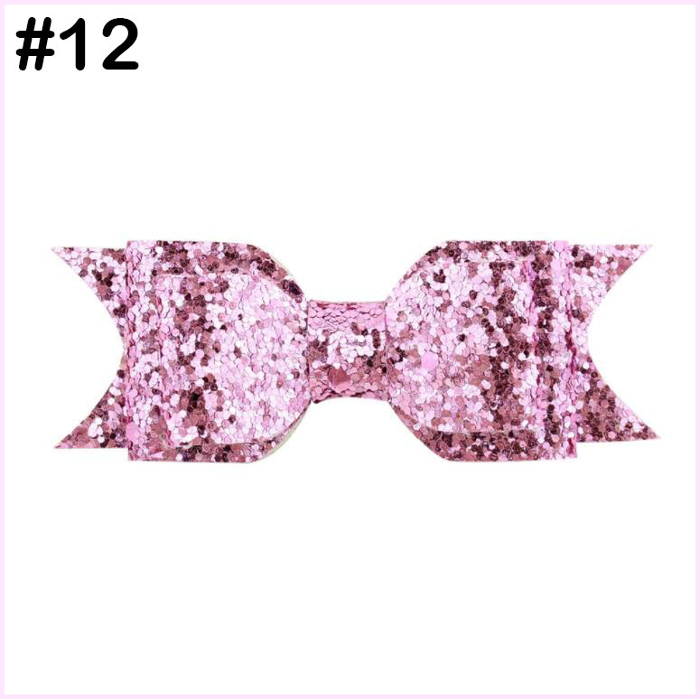 3.75\'\' Girl Glitter Hair Bow Kids hair bow accessories