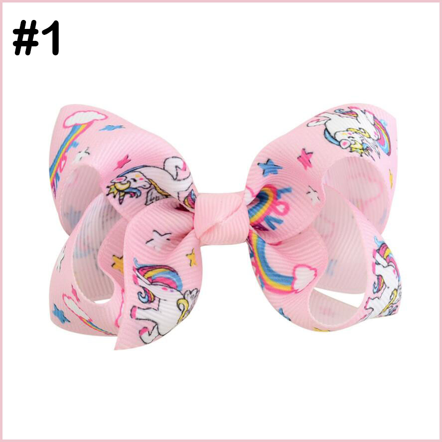 2.5-3'' unicorn botuique hair bows ABC girl hair clips baby kid
