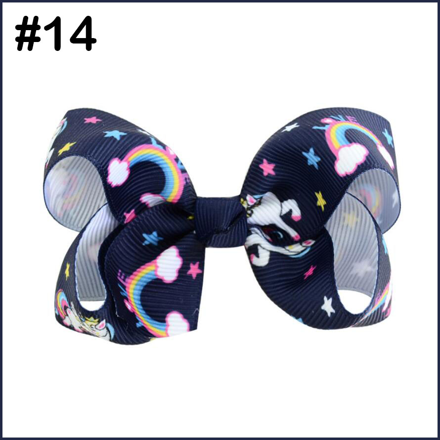 2.5-3'' unicorn botuique hair bows ABC girl hair clips baby kid