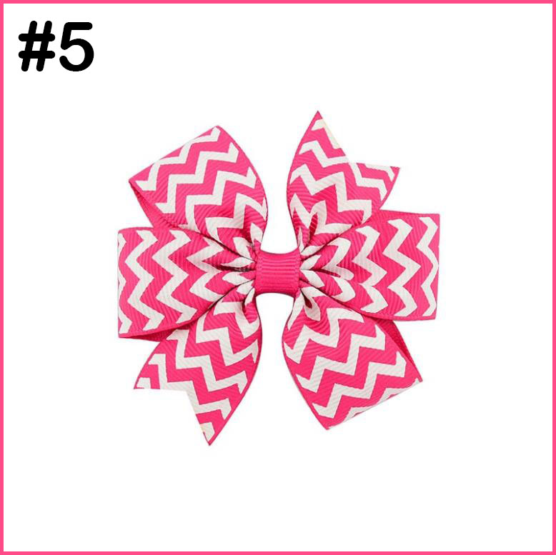 2.5-3'' chevron pinwheel hair bows abby girl hair clips baby kid