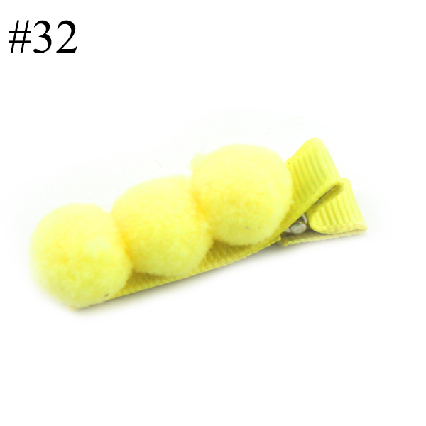 pompom lined hair clips baby hair clips