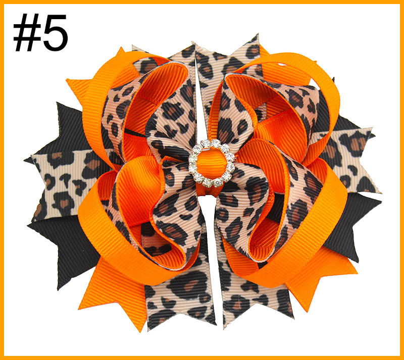 4.5'' leopard Print Hair bow animal print bows cheetah hair acce