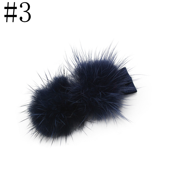 faux fur ball hair clips pompom hair clips