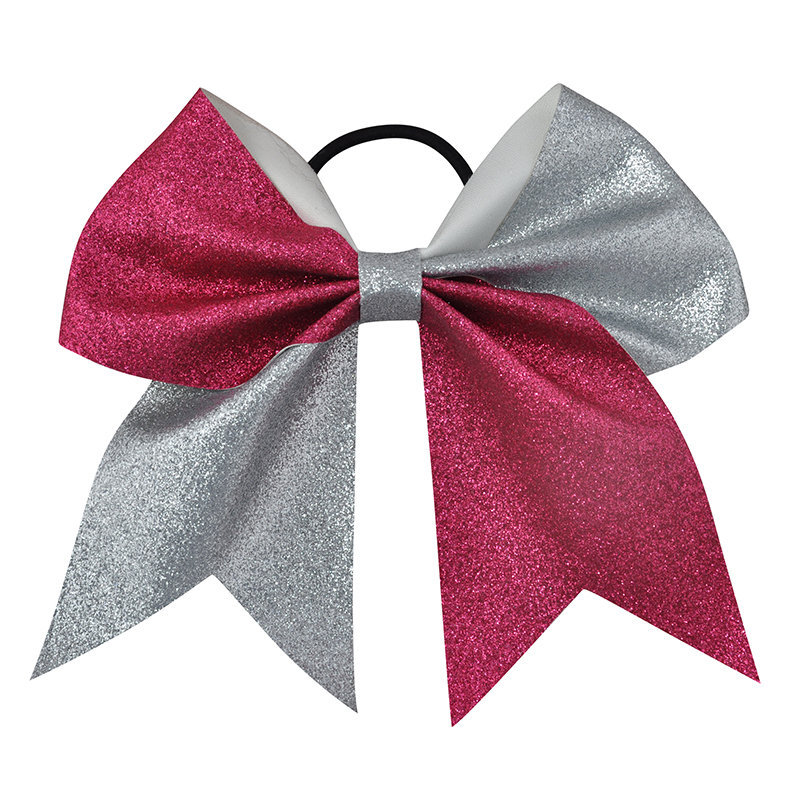 7.5\" Bling Sparkly Glitter two tone cheerleading Bows