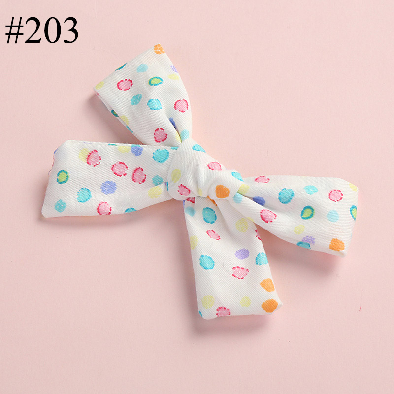 spring and summer Girls Prints Flower Hair Clips cotton bowknot