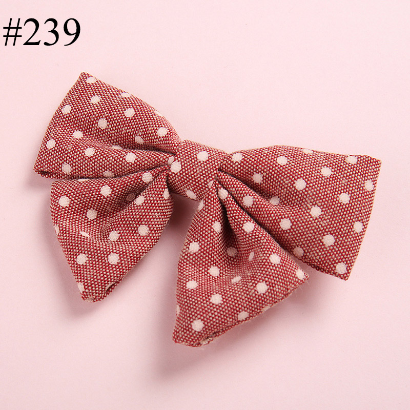 Polka Dot bowknot hairpin for baby cotton and linen bowknot hair