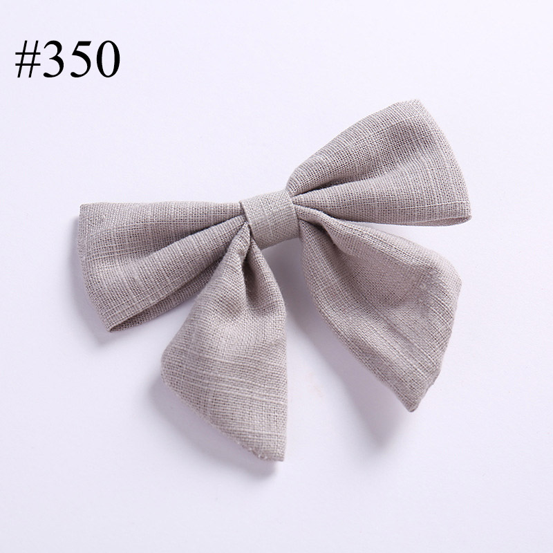 Nordic style baby dovetail bow hair clips cotton and linen hair