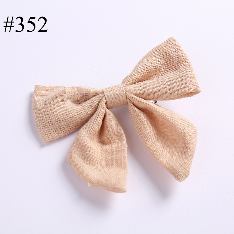 Nordic style baby dovetail bow hair clips cotton and linen hair