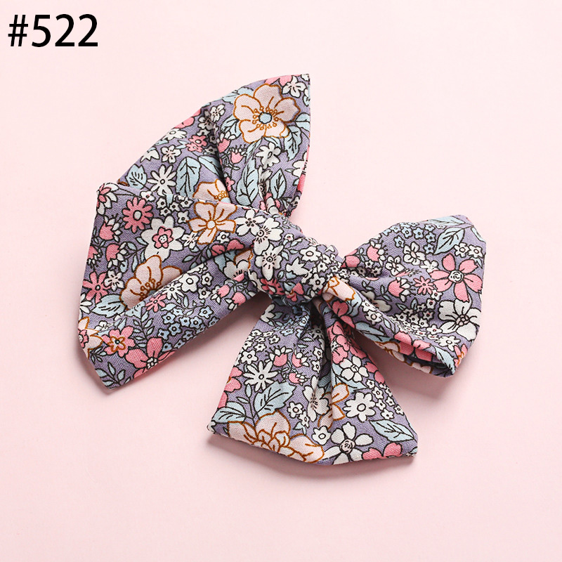Oversize New Fashion Style Girls Fabric Cotton Bows Hair Clips S