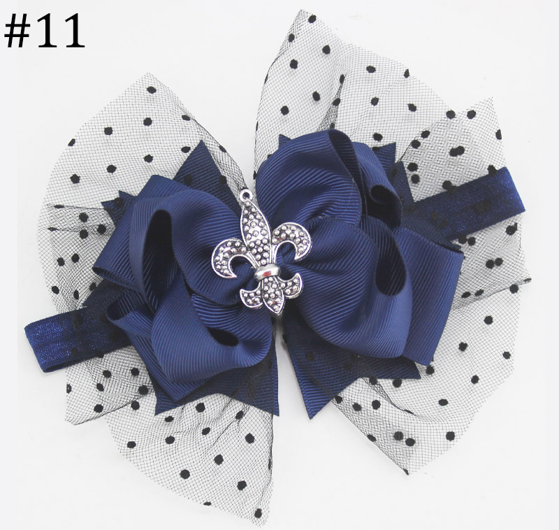 5-6inchs chiffon big hair bows with headbands for baby girls