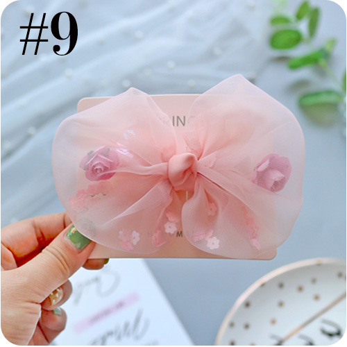 Yarn Hair Bows for Girls Organza Hairpins with Clips