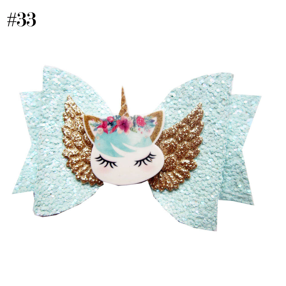 3.5'' Cute Unicorn Hairpins Kids Princess Shiny Glitter Hair Cli