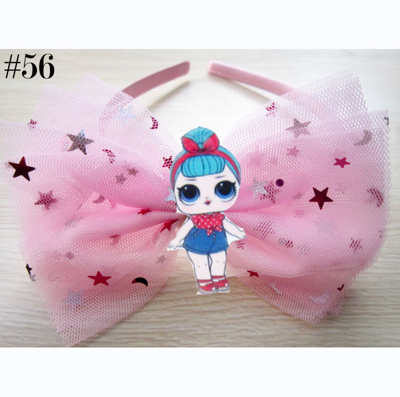 Cartoon Doll Glitter star yarn Bow headband