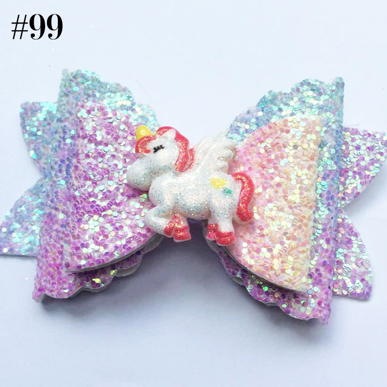 unicorn hair clip unicorn bow