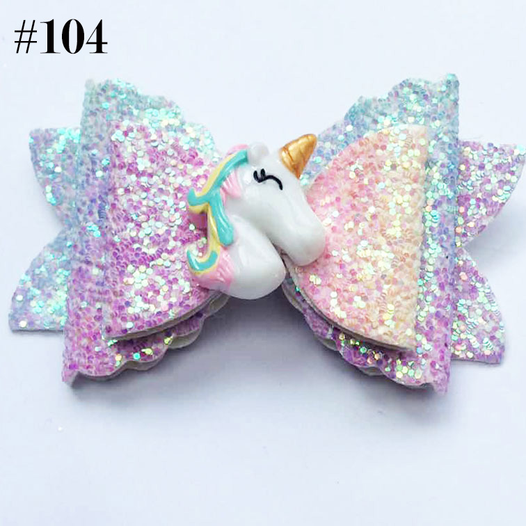 unicorn hair clip unicorn bow