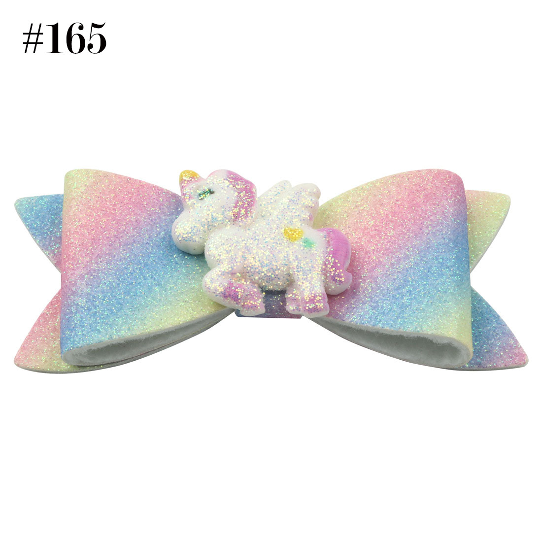 Unicorn Glitter Hair Bows with Clip Dance Party Bow Hair Clip
