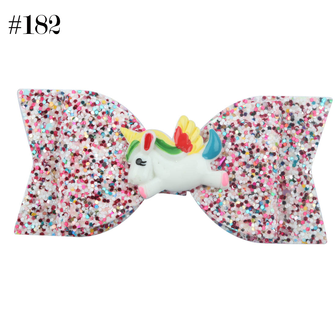 girls party glitter unicorn hair bows cartoon hair clip