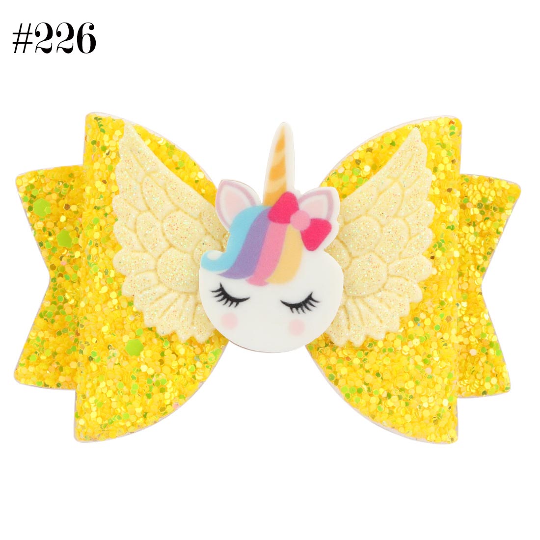 3\"Unicorn Glitter Wings Hairpins Girls Hair bows