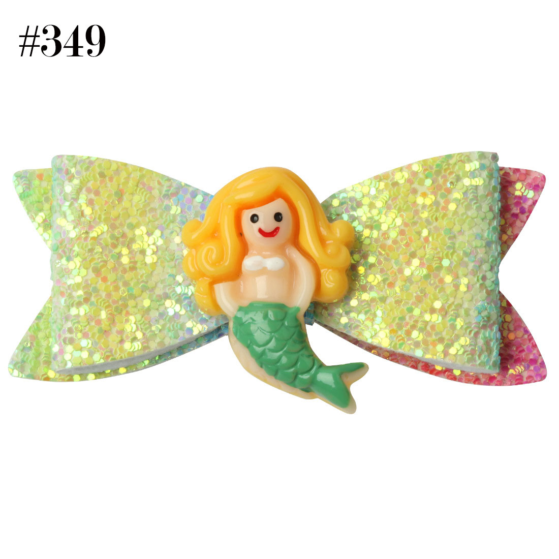 Gradient bow hairpin cute Glitter Mermaid Hair Bow