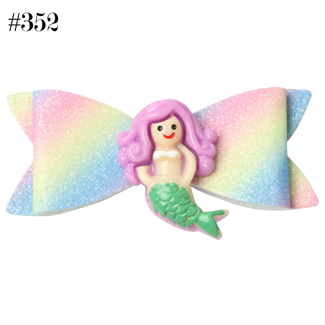 Gradient bow hairpin cute Glitter Mermaid Hair Bow