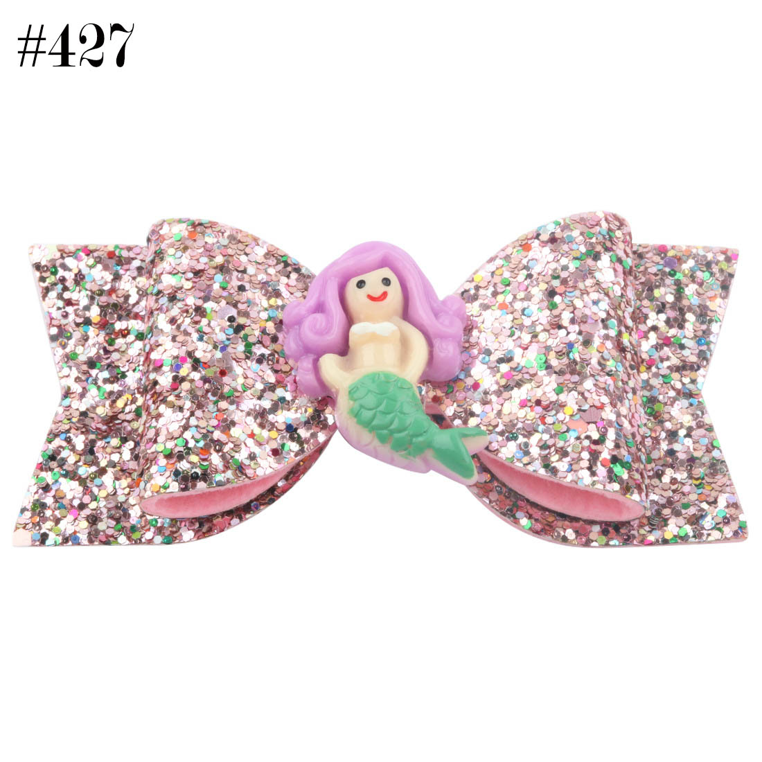 glitter Bowknot with mermaid hair bows cute animals hair clip